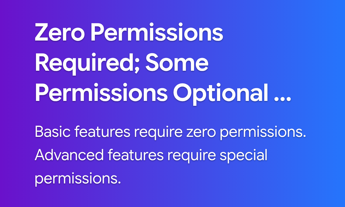 Zero Permissions Required; Some Permissions Optional — Hermit • Lite ...